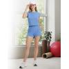 imagebaleaf Womens 4quot High Waisted Workout Shorts with Pockets Elastic Athletic Gym Running Yoga Shorts Modal SoftBlue