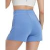 imagebaleaf Womens 4quot High Waisted Workout Shorts with Pockets Elastic Athletic Gym Running Yoga Shorts Modal SoftBlue