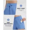 imagebaleaf Womens 4quot High Waisted Workout Shorts with Pockets Elastic Athletic Gym Running Yoga Shorts Modal SoftBlue