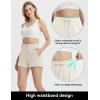 imagebaleaf Womens 4quot High Waisted Workout Shorts with Pockets Elastic Athletic Gym Running Yoga Shorts Modal SoftLight Brown