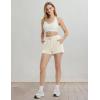 imagebaleaf Womens 4quot High Waisted Workout Shorts with Pockets Elastic Athletic Gym Running Yoga Shorts Modal SoftLight Brown