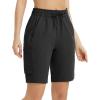 imagebaleaf Womens 9quot Cargo Shorts Hiking Water Resistant Pockets Bermuda Lightweight UPF50 Camping Travel OutdoorBlack