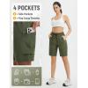 imagebaleaf Womens 9quot Cargo Shorts Hiking Water Resistant Pockets Bermuda Lightweight UPF50 Camping Travel OutdoorDark Army Green