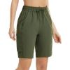 imagebaleaf Womens 9quot Cargo Shorts Hiking Water Resistant Pockets Bermuda Lightweight UPF50 Camping Travel OutdoorDark Army Green