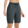 imagebaleaf Womens 9quot Cargo Shorts Hiking Water Resistant Pockets Bermuda Lightweight UPF50 Camping Travel OutdoorGray