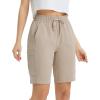 imagebaleaf Womens 9quot Cargo Shorts Hiking Water Resistant Pockets Bermuda Lightweight UPF50 Camping Travel OutdoorLight Khaki