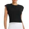 imagebaleaf Womens Crop Workout Tank Tops Modal Soft Sleeveless Yoga Top Athletic Running Lounge Loose ShirtsBlack