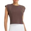 imagebaleaf Womens Crop Workout Tank Tops Modal Soft Sleeveless Yoga Top Athletic Running Lounge Loose ShirtsDark Brown