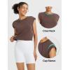 imagebaleaf Womens Crop Workout Tank Tops Modal Soft Sleeveless Yoga Top Athletic Running Lounge Loose ShirtsDark Brown