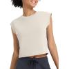 imagebaleaf Womens Crop Workout Tank Tops Modal Soft Sleeveless Yoga Top Athletic Running Lounge Loose ShirtsLight Brown
