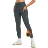 imagebaleaf Womens Fleece Lined Leggings High Waisted Water Resistant Winter Warm Running Thermal Pants Zipper PocketGray