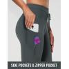 imagebaleaf Womens Fleece Lined Leggings High Waisted Water Resistant Winter Warm Running Thermal Pants Zipper PocketGray