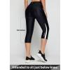 imagebaleaf Womens Padded Bike Pants High Waist Cycling Shorts 34 Bicycle Capris Legging Zipper Pockets UPF 5016inchblackWhite
