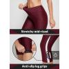 imagebaleaf Womens Padded Bike Pants High Waist Cycling Shorts 34 Bicycle Capris Legging Zipper Pockets UPF 5016inchwine Red