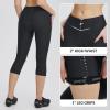 imagebaleaf Womens Padded Bike Pants High Waist Cycling Shorts 34 Bicycle Capris Legging Zipper Pockets UPF 5018 Inchall Black