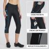 imagebaleaf Womens Padded Bike Pants High Waist Cycling Shorts 34 Bicycle Capris Legging Zipper Pockets UPF 5018 InchblackBlue