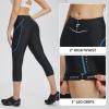 imagebaleaf Womens Padded Bike Pants High Waist Cycling Shorts 34 Bicycle Capris Legging Zipper Pockets UPF 5018 InchblackBlue