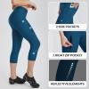 imagebaleaf Womens Padded Bike Pants High Waist Cycling Shorts 34 Bicycle Capris Legging Zipper Pockets UPF 5018 Inchblue