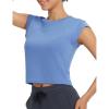 imagebaleaf Womens Crop Workout Tank Tops Modal Soft Sleeveless Yoga Top Athletic Running Lounge Loose ShirtsBlue