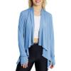 imagebaleaf Womens Long Sleeve Sun Shirts UPF 50 Lightweight Open Front Cardigan with Pockets Beach Cover Up SPF Sun WrapTexturedblue