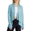 imagebaleaf Womens Long Sleeve Sun Shirts UPF 50 Lightweight Open Front Cardigan with Pockets Beach Cover Up SPF Sun WrapTexturedstone Blue