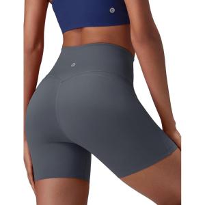 imagebaleaf Sweatleaf Womens Biker Shorts 5quot High Waist Tummy Control Butt Lifting Yoga Workout Running Spandex Short PantsDark Gray
