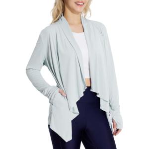 imagebaleaf Womens Long Sleeve Sun Shirts UPF 50 Lightweight Open Front Cardigan with Pockets Beach Cover Up SPF Sun WrapGrey