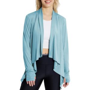 imagebaleaf Womens Long Sleeve Sun Shirts UPF 50 Lightweight Open Front Cardigan with Pockets Beach Cover Up SPF Sun WrapTexturedstone Blue