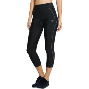 imagebaleaf Womens Padded Bike Pants High Waist Cycling Shorts 34 Bicycle Capris Legging Zipper Pockets UPF 5020 Inchgrey Line