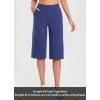 imagebaleaf Womens 15quot17quot Cotton Long Shorts Below The Knee with Pockets Drawstring Walking Bermuda Shorts Yoga Capri Pants2 PackblackBlue