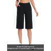 imagebaleaf Womens 15quot17quot Cotton Long Shorts Below The Knee with Pockets Drawstring Walking Bermuda Shorts Yoga Capri PantsBlack