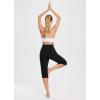 imagebaleaf Womens 15quot17quot Cotton Long Shorts Below The Knee with Pockets Drawstring Walking Bermuda Shorts Yoga Capri PantsBlack