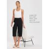 imagebaleaf Womens 15quot17quot Cotton Long Shorts Below The Knee with Pockets Drawstring Walking Bermuda Shorts Yoga Capri PantsBlack
