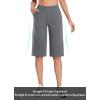 imagebaleaf Womens 15quot17quot Cotton Long Shorts Below The Knee with Pockets Drawstring Walking Bermuda Shorts Yoga Capri PantsGrey