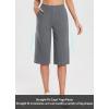 imagebaleaf Womens 15quot17quot Cotton Long Shorts Below The Knee with Pockets Drawstring Walking Bermuda Shorts Yoga Capri PantsGrey