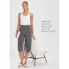 imagebaleaf Womens 15quot17quot Cotton Long Shorts Below The Knee with Pockets Drawstring Walking Bermuda Shorts Yoga Capri PantsGrey