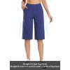 imagebaleaf Womens 15quot17quot Cotton Long Shorts Below The Knee with Pockets Drawstring Walking Bermuda Shorts Yoga Capri PantsNavy