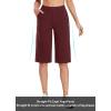 imagebaleaf Womens 15quot17quot Cotton Long Shorts Below The Knee with Pockets Drawstring Walking Bermuda Shorts Yoga Capri PantsWine