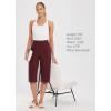 imagebaleaf Womens 15quot17quot Cotton Long Shorts Below The Knee with Pockets Drawstring Walking Bermuda Shorts Yoga Capri PantsWine