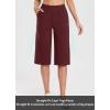 imagebaleaf Womens 15quot17quot Cotton Long Shorts Below The Knee with Pockets Drawstring Walking Bermuda Shorts Yoga Capri PantsWine