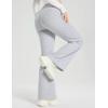 imagebaleaf Womens Fleece Lined Flare Sweatpants with Pockets Ladies Sweat Pants Drawstring Bootcut Bell Bottom DanceGrey