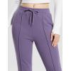 imagebaleaf Womens Fleece Lined Flare Sweatpants with Pockets Ladies Sweat Pants Drawstring Bootcut Bell Bottom DancePurple
