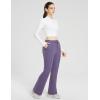 imagebaleaf Womens Fleece Lined Flare Sweatpants with Pockets Ladies Sweat Pants Drawstring Bootcut Bell Bottom DancePurple