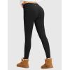 imagebaleaf Womens High Waisted Fleece Lined Leggings Workout Gym Pants with Pockets Thermal Winter Cold WeatherBlack