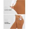 imagebaleaf Womens High Waisted Fleece Lined Leggings Workout Gym Pants with Pockets Thermal Winter Cold WeatherCaramel