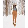 imagebaleaf Womens High Waisted Fleece Lined Leggings Workout Gym Pants with Pockets Thermal Winter Cold WeatherCaramel