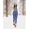 imagebaleaf Womens High Waisted Fleece Lined Leggings Workout Gym Pants with Pockets Thermal Winter Cold WeatherClassic Navy