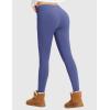 imagebaleaf Womens High Waisted Fleece Lined Leggings Workout Gym Pants with Pockets Thermal Winter Cold WeatherClassic Navy
