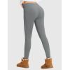 imagebaleaf Womens High Waisted Fleece Lined Leggings Workout Gym Pants with Pockets Thermal Winter Cold WeatherGraphite Gray