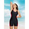 imagebaleaf Womens One Piece Boyleg Swimsuit Athletic Racerback Sport Swimwear Conservative Slimming Bathing SuitsBlackRed